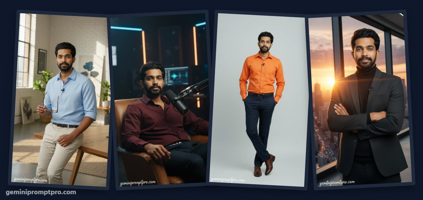 Professional Speaker & Podcast Host AI Portrait: Top 6 Gemini Prompt Copy Paste